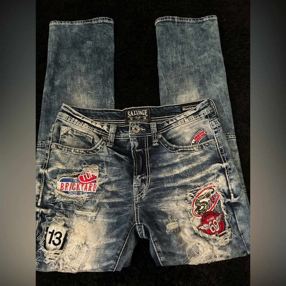 Men’s Buckle Salvage Havoc Straight Slim Fit Jeans Size 31R